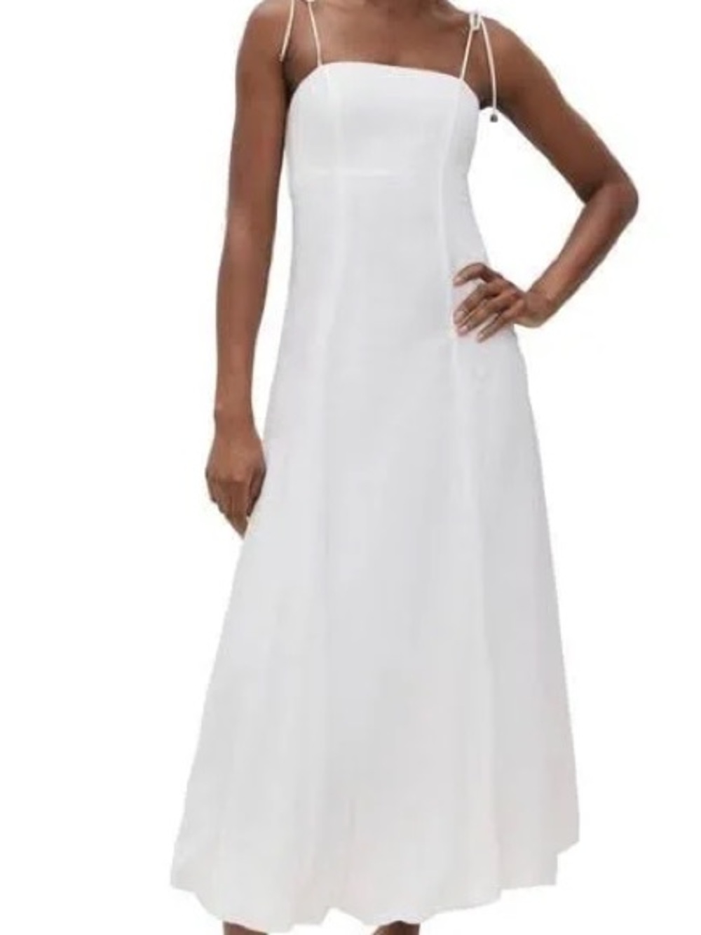 KIVARI Spaghetti Strap linen Maxi Dress - Elegant Summer Slip Dress - NWT